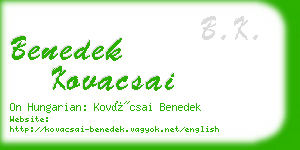 benedek kovacsai business card